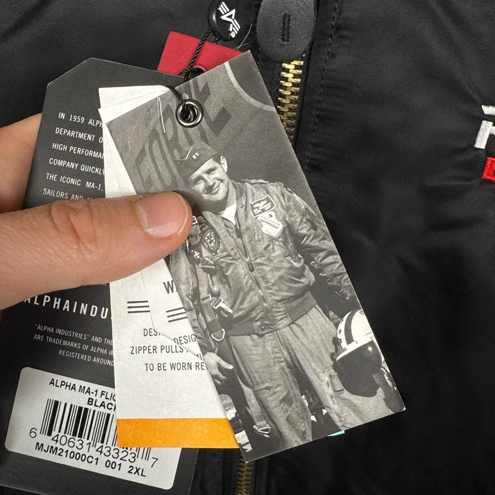 Rogue Coat Mens XXL Black‎ Alpha MA-1 Flight Jacket Bomber Military Tactical